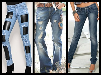 Современные модели джинсов.